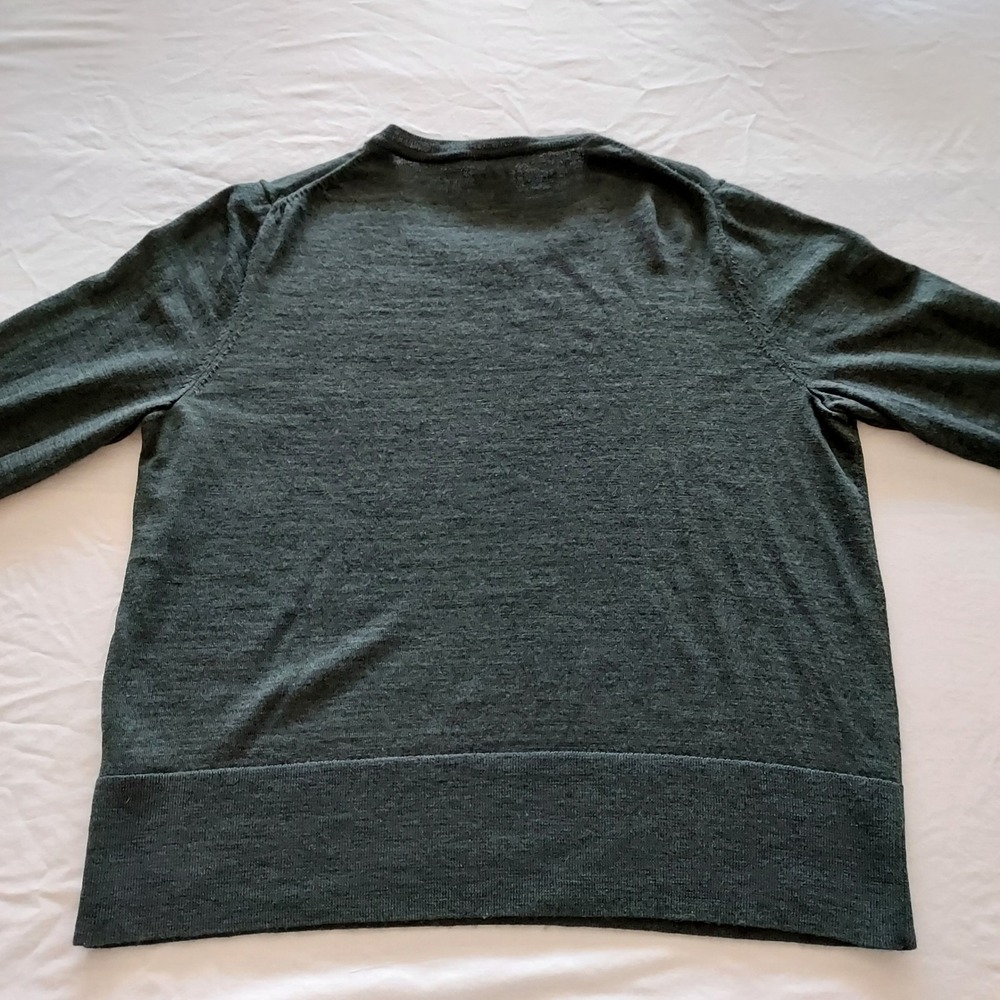 Gap Womens XL Extra Fine Merino Wool Crewneck Sweater Olive Green Lightweight - Picture 2 of 7